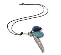 FUSHENGTER Halskette Damen Ketten Anhänger Frauen Geschenk Vintage-Halskette Aus Holz Für Frauen, Großes Blatt, Runder Anhänger, Pullover-Kette, Halsketten, Modisch, A-8