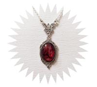 FUSHENGTER Halskette Damen Ketten Anhänger Frauen Halskette Mit Vintage-Anhänger Und Rotem Quarzkristall, Modische Halskette 1