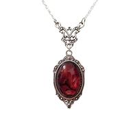 FUSHENGTER Halskette Herren Pulloverkette Damen Anhänger Frauen Männer Gothic Blood Red Quartz Charm Halskette Schmetterling Halskette Für Damen Accessoires Vintage 1