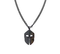 FUSHENGTER Halskette Herren Pulloverkette Damen Anhänger Frauen Männer Helm Anhänger Spartan Halskette Hip Hop Männer Frauen Paar Halskette Anhänger Für Liebhaber Rapper S2