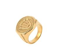 FUSHENGTER Ring Herren Ringe Männer Fingerring Damen Biker Ring Ehering Rapper Herren breiter Hip-Hop-Ring, Statement-Krone, Party-Ring, Zubehör, Geburtstag, 7
