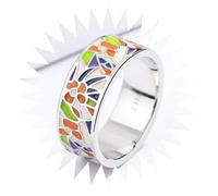 FUSHENGTER Ringe Damen Ring Für Damen Frauen Finger Herren Geschenk Bunter Handgefertigter Emaille-Ring Für Damen, Exquisiter Blumenring, Party, Jahrestag, Verlobungsring 6