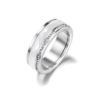 FUSHENGTER Ringe Damen Ring Für Damen Frauen Finger Herren Geschenk Klassische Weiße Keramikringe Zur Hochzeit, Verlobungsringe Für Frauen, 6 Splitter