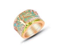 FUSHENGTER Ringe Damen Ring Für Damen Frauen Finger Herren Geschenk Ring Damenmode Retro Farbiger Baum Des Lebens Ring 10S1