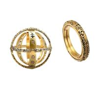 FUSHENGTER Ringe Damen Ring Für Damen Frauen Finger Herren Geschenk Vintage Astronomische Ringe Für Damen Herren Fingerring 7 Gold