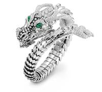 FUSHENGTER Ringe Ring Damen Finger Frauen Herren Geschenk Offener Ring Für Männer,Grüne Augen,Drache,Hyperbole-Ringe,Punk-Stil,Für Männer,Größenverstellbar