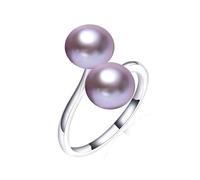 FUSHENGTER Ringe Ring Damen Finger Frauen Herren Geschenk Schwarzer Natürlicher Süßwasserperlenring,Verstellbarer Neuartiger Ring Für Frauen,Geschenke,Größenverstellbar,Lila