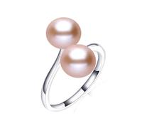 FUSHENGTER Ringe Ring Damen Finger Frauen Herren Geschenk Schwarzer Natürlicher Süßwasserperlenring,Verstellbarer Neuartiger Ring Für Frauen,Geschenke,Größenverstellbar,Rosa