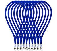 Fushing 45 cm SchlüSselbäNder,10 StüCk UmhäNgebäNder mit Karabinerhaken,BüRo Abzeichen Lanyards füR Ausweise, SchlüSsel (Blau)