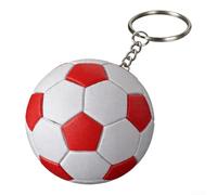 Fußball-Schlüsselanhänger, Miniatur-Fußball-Anhänger mit stabilem Metallring für Kinder-Fans, Partygeschenke, Geschenke, ABS-Sportzubehör, 4,5 cm Durchmesser (rot)