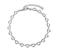 Fußkettchen aus Silber mit Herzchen 22 cm