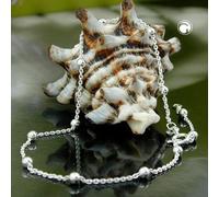 Fußkette 1,3mm Ankerkette längenvariabel mit 13 Kugeln Silber 925 25cm