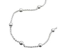 Fußkette 1,3mm Ankerkette längenvariabel mit 13 Kugeln Silber 925 25cm