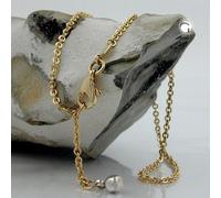 Fußkette 1,7mm Ankerkette mit Endkugel Weißgold 9Kt GOLD 25cm