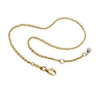 Fußkette 1,7mm Ankerkette mit Endkugel Weißgold 9Kt GOLD 25cm