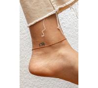 Fußkette 925 Silber vergoldet Email in pink und orange 41185185431646