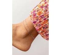 Fußkette 925/- Sterling Silber rhodiniert Venezianer Kette zweireihig 4118467991...