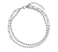Fußkette ADELIA´S "Damen Fußkettchen - aus Edelstahl", silber, Fußketten, Damen, Edelstahl, Ideal als Geschenk - dezent und elegant (74228760-0) silber