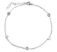 Fußkette ADELIA´S "Damen Fußkettchen - Herz aus Edelstahl", silber, Fußketten, Damen, Edelstahl, Ein stilvolles Geschenk für besondere Momente (44770902-0) silber