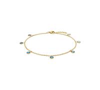 Fußkette AMOR "2036447", gold (gelbgoldfarben, blau, blau), Fußketten, Damen, Edelstahl, mit Zirkonia (synth.) (18302412-0) gelbgoldfarben, blau, blau