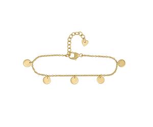 Fußkette CAÏ "925 Sterling Silber vergoldet Plättchen Boho", gelb, Fußketten, Damen, 22+3cm, Silber 925 (Sterlingsilber), glänzend, Fußkette (29282152-0)