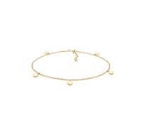 Fußkette ELLI "Fußkette mit Plättchen Sommer 925er Silber" Gr. 22, gold, Fußketten, Damen, 22cm, Silber 925 (Sterlingsilber), Fußkette (82889922-22)