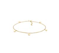 Fußkette ELLI "Fußkette mit Plättchen Sommer 925er Silber" Gr. 22, gold, Fußketten, Damen, 22cm, Silber 925 (Sterlingsilber) (82889922-22) gold