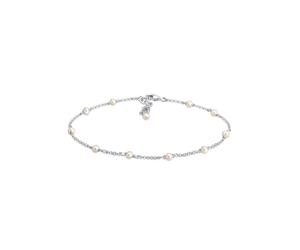 Fußkette ELLI "Fußkette mit Süßwasserzuchtperle 925 Silber", silber, Fußketten, Damen, 22cm, Silber 925 (Sterlingsilber) (21127906-0) silber