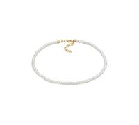 Fußkette ELLI "Fußschmuck Perlen Synthetisch Klassik Basic 925 Silber" Gr. 22, gold, Fußketten, Damen, Silber 925 (Sterlingsilber) (93658217-22) gold