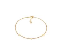 Fußkette ELLI "Plättchen Basic 925 Silber, mit Kristallen von Swarovski" Gr. 22, gold, Fußketten, Damen, 22cm, Silber 925 (Sterlingsilber) (97552419-22) gold