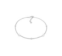 Fußkette ELLI "Plättchen Basic 925 Silber, mit Kristallen von Swarovski" Gr. 22, silber, Fußketten, Damen, 22cm, Silber 925 (Sterlingsilber) (90978602-22) silber