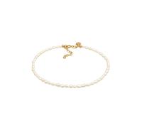 Fußkette ELLI PREMIUM "Fußschmuck Süßwasserperlen Klassik 925 Silber vergoldet" Gr. 22, gold, Fußketten, Damen, Silber 925 (Sterlingsilber) (79081705-22) gold