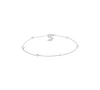 Fußkette ELLI "Stern Weiß 925 Sterling Silber, mit Kristallen von Swarovski", silber, Fußketten, Damen, 22cm, Silber 925 (Sterlingsilber), Fußkette (12113265-0)