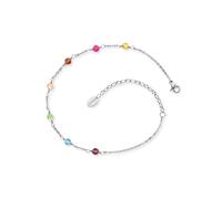 Fußkette ENGELSRUFER "Glasperlen", bunt (edelstahlfarben, gelb, pink, braun, natur, grün, blau, gelb, pink, braun, natur, grün, blau), Fußketten, Damen, Edelstahl, mit Glassteinen (46646168-0) edelsta