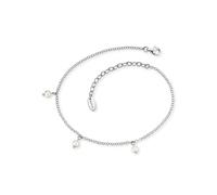 Engelsrufer Fußkettchen mit Süßwasserpwerlen für Damen, 925er Sterlingsilber rhodiniert, verstellbare Länge, nickelfrei, Allergiker geeignet