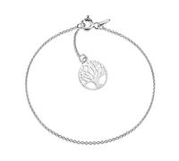 Fußkette Erbse 1,3mm Breite mit Anhänger Lebensbaum - echt 925 Silber, verfügbar von Länge 23-30cm