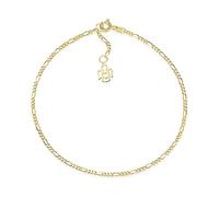 Fußkette Figaro Breite 2mm mit kleinem Engelanhänger | aus echt 585 Gold | hochglanzpolierte Fußkette | Echtgold mit Federringverschluß