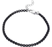 Fußkette FIRETTI "Schmuck Geschenk Edelstahl Fußschmuck Venezianerkette Color", grau (schwarz, edelstahlfarben), Fußketten, Damen, Edelstahl (76735842-0) schwarz, edelstahlfarben