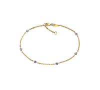 Fußkette FIRETTI "Schmuck Geschenk Gold 375 Körperschmuck Ankerkette", gold (goldfarben, silberfarben, weiß), Fußketten, Damen, Gelbgold 375, mit Zirkonia (synth.) (62780414-0) goldfarben, silberfarbe