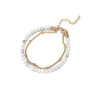 Fußkette FIRETTI "Schmuck Geschenk KörperSchmuck", gold (gelbgoldfarben, weiß, weiß), Fußketten, Damen, Edelstahl, mit Türkis, Achat oder Dumortierit (60781942-0) gelbgoldfarben, weiß, weiß