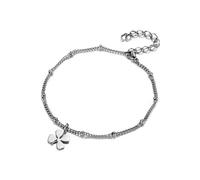 Fußkette FIRETTI "Schmuck Geschenk Körperschmuck Kleeblatt, Panzerkette", silber (edelstahlfarben), Fußketten, Damen, Edelstahl (22704034-0) edelstahlfarben