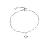 Fußkette FIRETTI "Schmuck Geschenk Körperschmuck Maritim Anhänger Anker+Seil Ankerkette", silber (silberfarben), Fußketten, Damen, Edelstahl (414802-0) silberfarben
