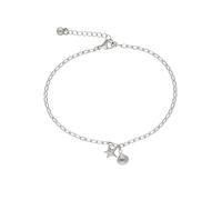 Fußkette FIRETTI "Schmuck Geschenk Körperschmuck Maritim Seestern+Muschel Ankerkette", silber (edelstahlfarben), Fußketten, Damen, Edelstahl (462609-0) edelstahlfarben