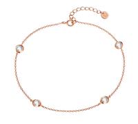 Fußkette GLANZSTÜCKE MÜNCHEN "GSM481", rosa (roségold, weiß), Fußketten, Damen, Silber 925 (Sterlingsilber) (76429065-0) roségold, weiß