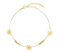 Fußkette LASCANA "Edelstahlschmuck", Damen, Gr. Titan, gold (vergoldet), glänzend, unifarben, Fußketten, Hochwertiger, vergoldeter Fußschmuck (91112402-0) vergoldet