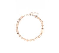Fußkette LASCANA, Damen, Gr. Metall, rosa (roségoldfarben), Fußketten, mit kleinen Plättchen, Fußkettchen-Armband, Fußketten Set (38017566-0) roségoldfarben