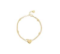 Fußkette LASCANA "Mit Herzanhänger", Damen, Gr. Edelstahl, vergoldet, glänzend, Fußketten, NEU Aus vergoldetem Edelstahl (61048754-0) vergoldet