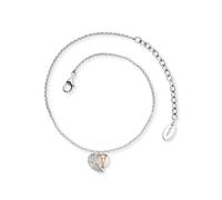 Fußkette mit Anhänger ENGELSRUFER "Heartwing Bicolor", rosa (silberfarben, roségoldfarben), Fußketten, Damen, Silber 925 (Sterlingsilber), Fußkette mit Anhänger (53250031-0)