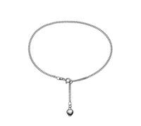 Fußkette mit Anhänger FIRETTI "Schmuck Geschenk Silber 925 Körperschmuck Herz Flachpanzerkette", silber (silberfarben), Fußketten, Damen, Silber 925 (Sterlingsilber) (67104836-0) silberfarben