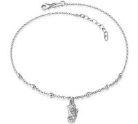 Fußkette mit Anhänger FIRETTI "Schmuck Geschenk Silber 925 Körperschmuck Kugeln Seepferdchen", silberfarben, Fußketten, Damen, Silber 925 (Sterlingsilber), Fußkette mit Anhänger, Made in Germany (2620